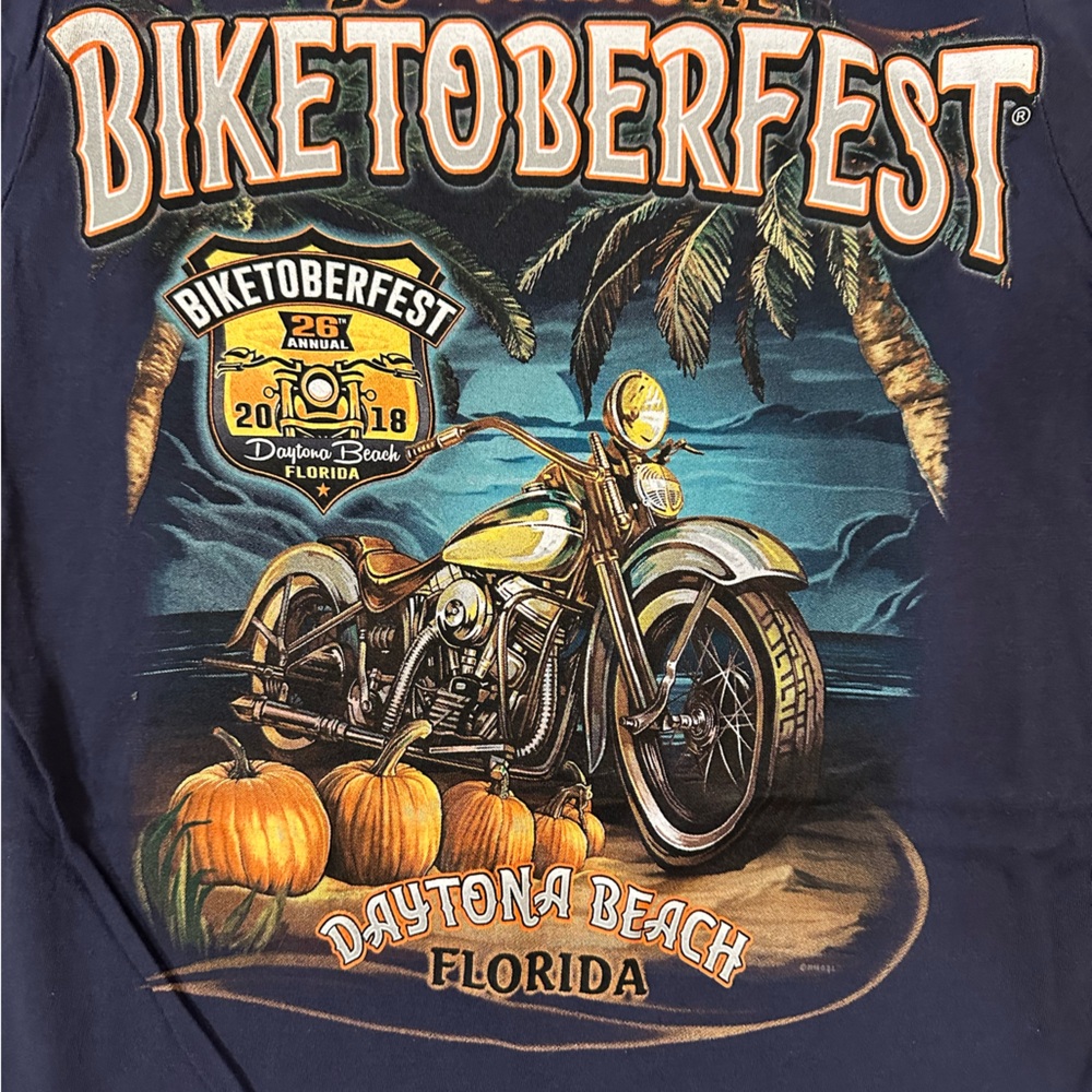 Women’s Biketoberfest 26th annual 2018 Navy size small Graphic T-Shirt